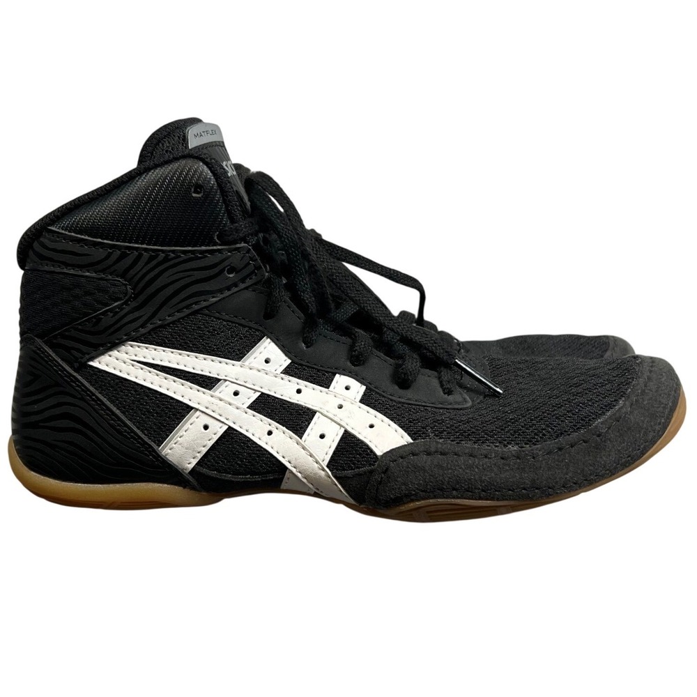 ASICS Matflex 7 Size 5 Big Kid 1084a011 Wrestling Shoes Black‎ White Youth